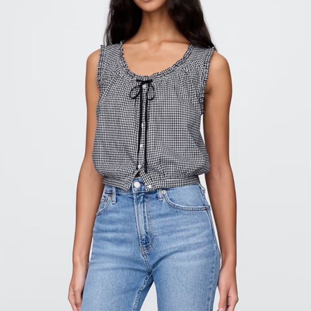 Gap X DÔEN Gingham Crop Tank Top